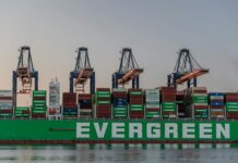 US Trade Deficit Stabilizes as Post-Tariff ‘Front-Loading’ Fades massive cargo ship at rotterdam port in sunset